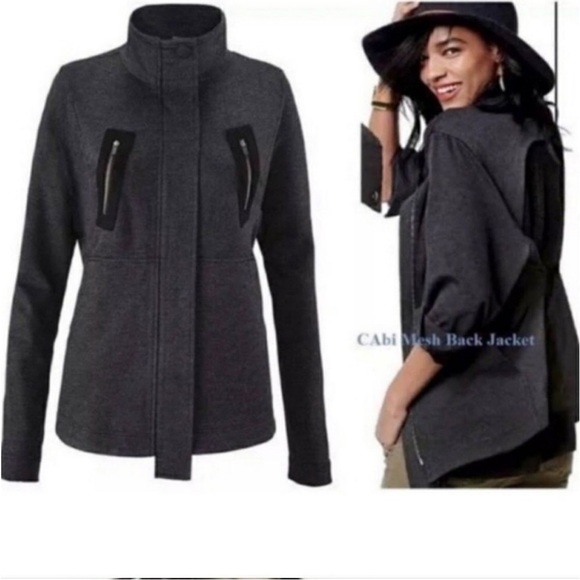 CAbi Charcoal Jacket with Mesh Detail - Picture 2 of 5
